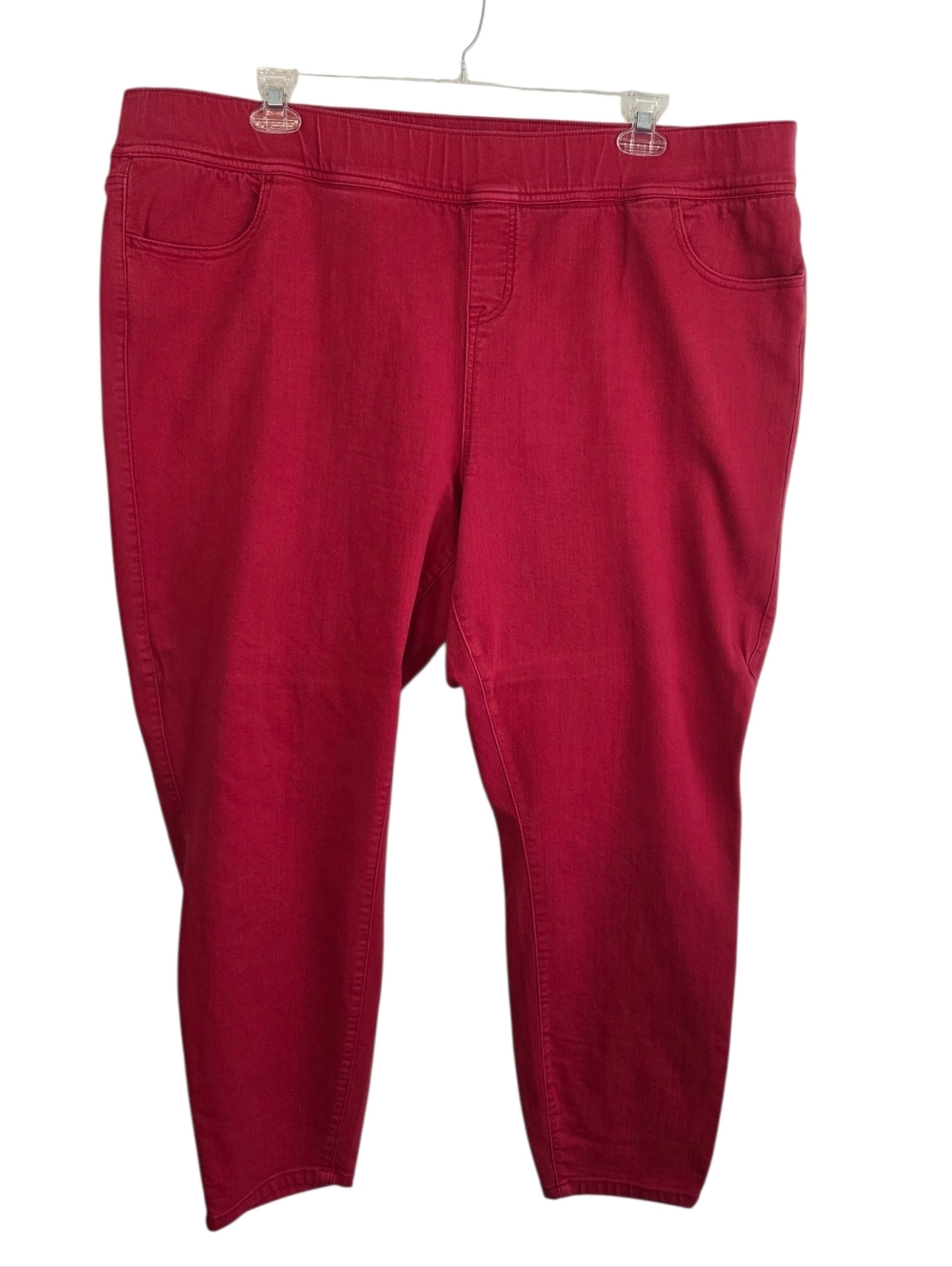 Torrid Red Lean Jean Skinny Leg Elastic Waistband Size 4X Regular - Pre-Owned